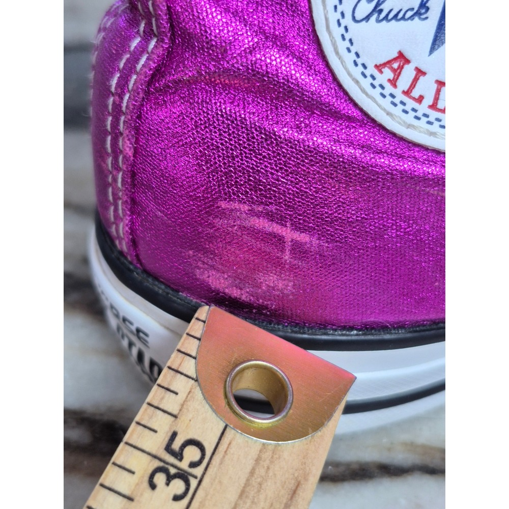 Converse Chuck Taylor All Star High Top Metallic Fuchsia Pink W 8 Barbiecore - Picture 9 of 12